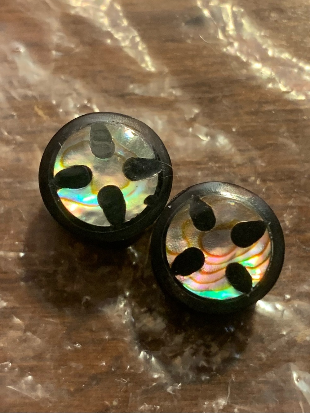 00g abalone wood colorful gauges plugs earrings. Hippie earthy boho rave
